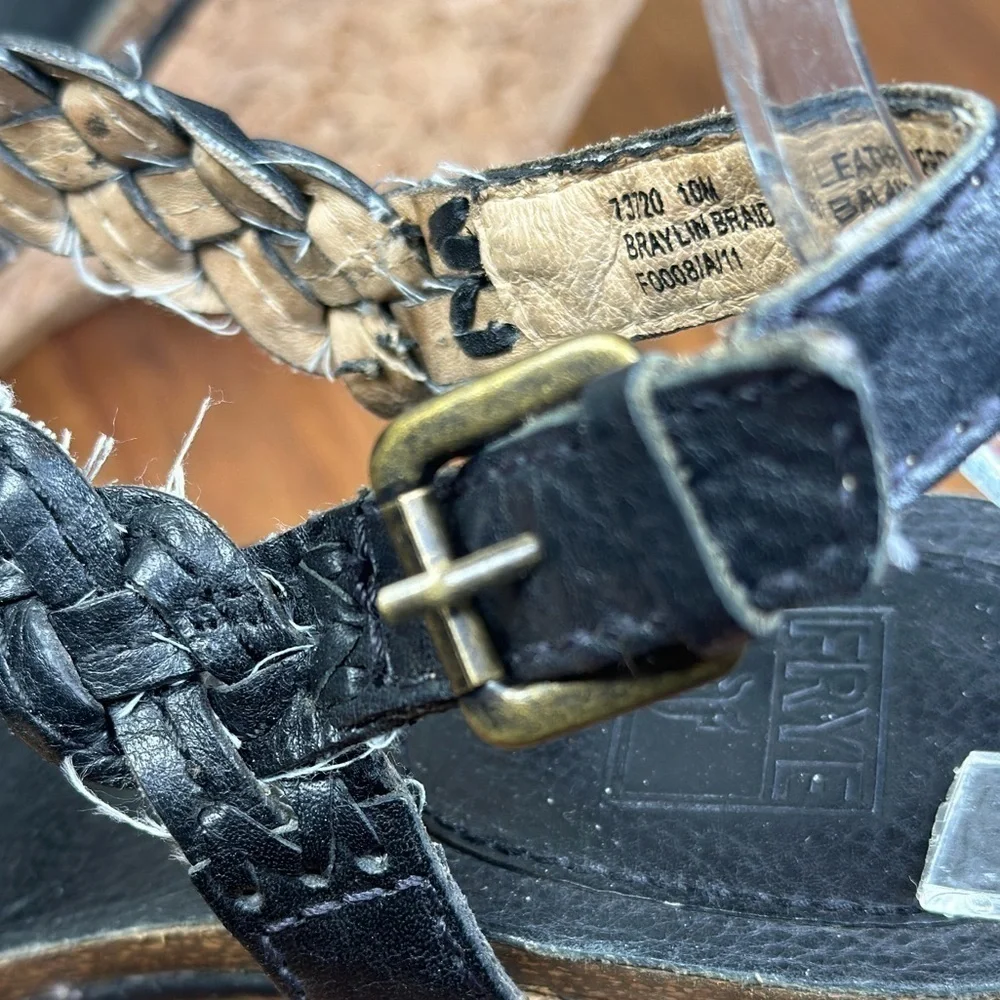 Frye Braylin Wedges Braided Straps 10 M. Cork Leather